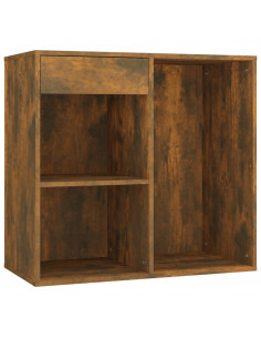 Set Tavolo da Toeletta con LED Rovere Fumo in Legno Multistrato