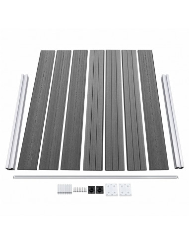 Set Pannello di Recinzione in WPC 872x146 cm Grigio