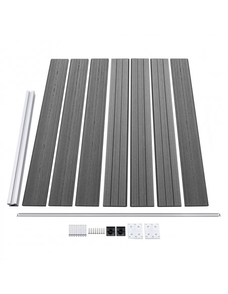 Set Pannello di Recinzione in WPC 526x146 cm Grigio