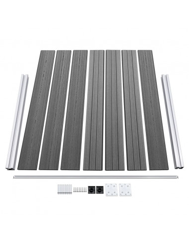 Set Pannello di Recinzione in WPC 526x146 cm Grigio