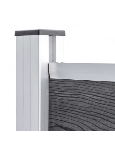 Set Pannello di Recinzione in WPC 526x146 cm Grigio