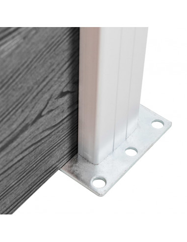 Set Pannello di Recinzione in WPC 526x146 cm Grigio