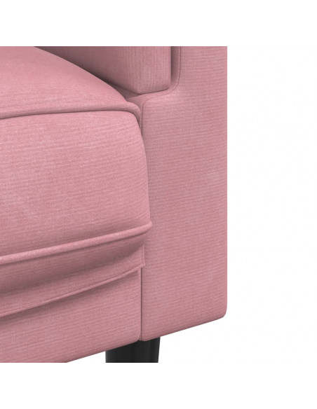 Set di Divani 2 pz con Cuscini Rosa in Velluto