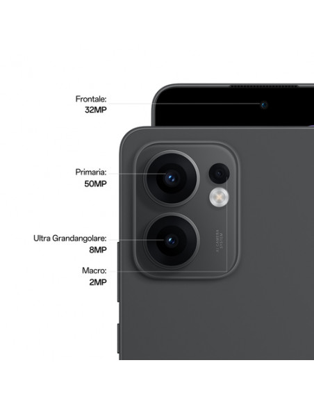 OPPO Reno13 FS 5G AI Smartphone, Tripla fotocamera 50+8+2MP, Selfie 32MP, Display 6.67” 120HZ AMOLED FHD+, 5800mAh, RAM 12GB(E