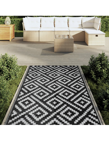 Tappeto da Esterni Bianco e Nero 120x180 cm in PP