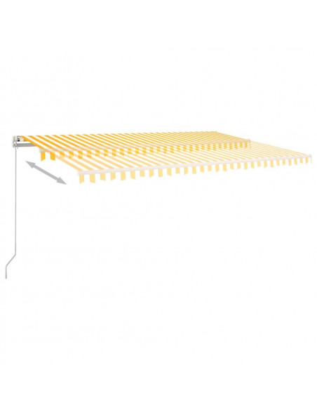 Tenda da Sole Retrattile Automatica Pali 5x3 m Gialla Bianca