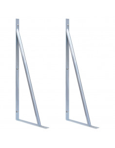 Staffe di Supporto per Recinzione 2 pz in Acciaio Zincato