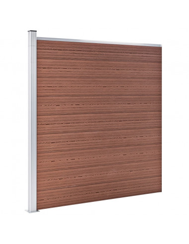 Pannelli Recinzione 9 Quadrati 1 Inclinato 1657x186cm Marrone