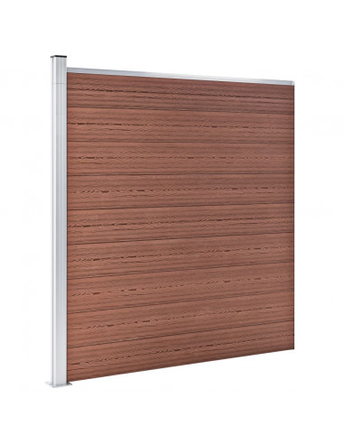 Pannelli Recinzione 8 Quadrati 1 Inclinato 1484x186cm Marrone