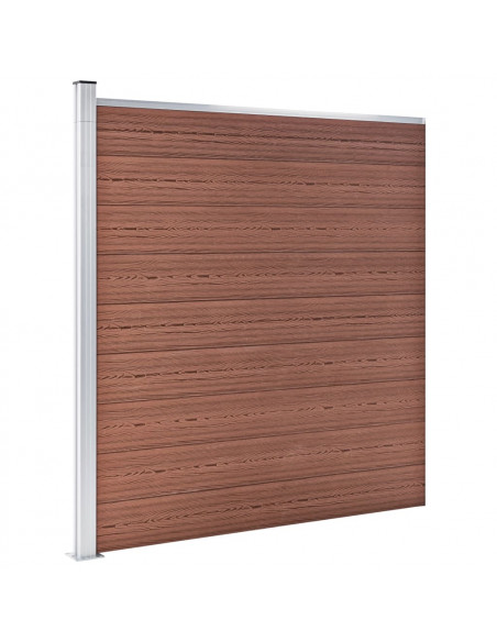 Pannelli Recinzione 8 Quadrati 1 Inclinato 1484x186cm Marrone