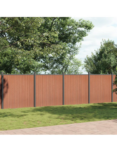 Pannello di Recinzione Marrone 1391x186 cm in WPC