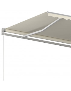 Tenda da Sole Retrattile Automatica con Pali 3,5x2,5 m Crema 2