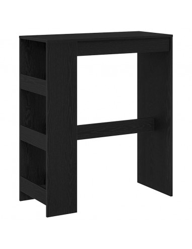 Tavolo Bar con Rastrelliera Rovere Nero 90x40x103,5 cm