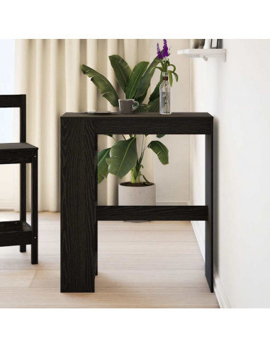 Tavolo Bar con Rastrelliera Rovere Nero 90x40x103,5 cm