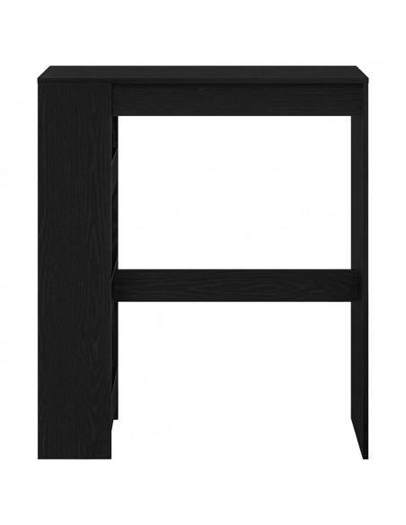 Tavolo Bar con Rastrelliera Rovere Nero 90x40x103,5 cm