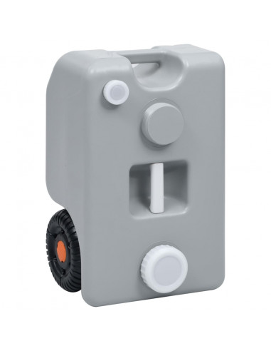 Serbatoio d'Acqua con Ruote per Campeggio 25 L Grigio