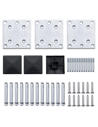 Set Pannelli di Recinzione in WPC 353x105 cm Nero