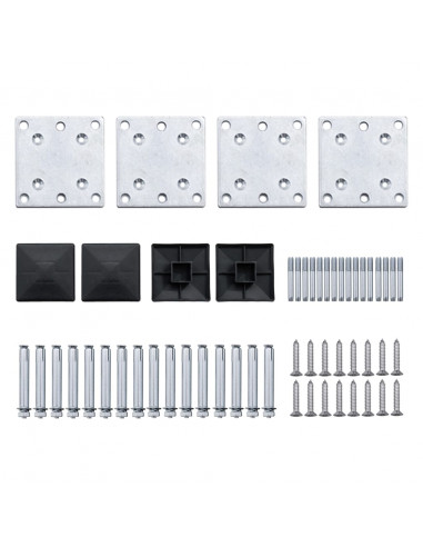 Set Pannelli di Recinzione in WPC 526x105 cm Nero