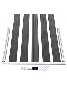 Set Pannelli di Recinzione in WPC 699x105 cm Nero