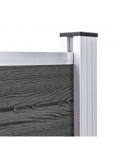 Set Pannelli di Recinzione in WPC 699x105 cm Nero