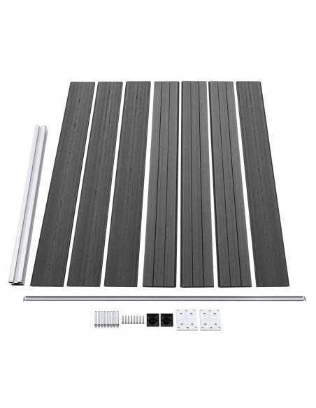 Set Pannelli di Recinzione in WPC 526x146 cm Nero