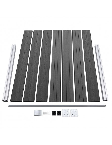 Set Pannelli di Recinzione in WPC 526x146 cm Nero