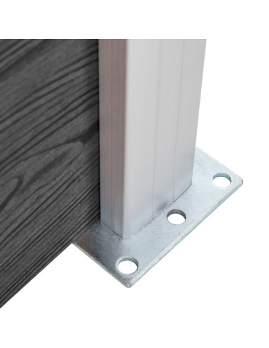 Set Pannelli di Recinzione in WPC 526x146 cm Nero