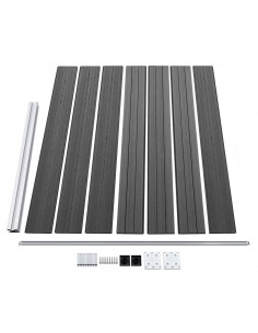 Set Pannelli di Recinzione in WPC 699x146 cm Nero