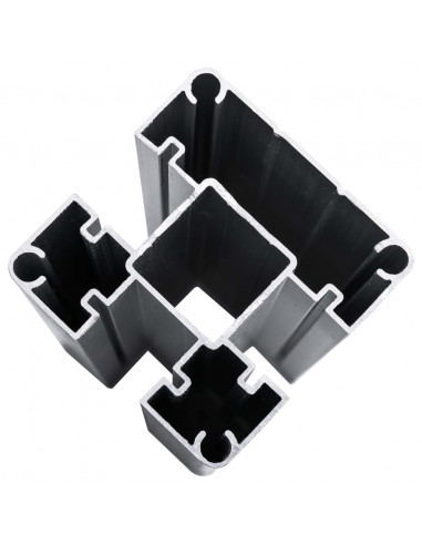 Set Pannelli di Recinzione in WPC 699x146 cm Nero