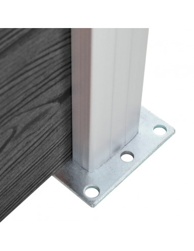 Set Pannelli di Recinzione in WPC 699x146 cm Nero