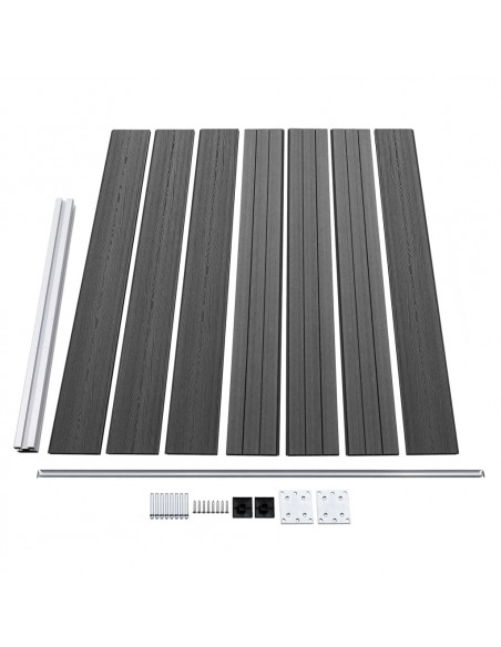Set Pannelli di Recinzione in WPC 872x146 cm Nero