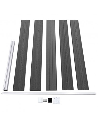 Set Pannelli di Recinzione in WPC 872x105 cm Nero