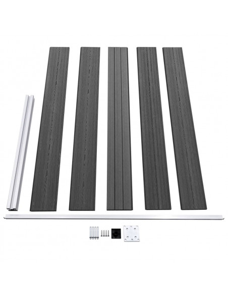 Set Pannelli di Recinzione in WPC 872x105 cm Nero