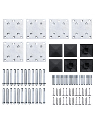 Set Pannelli di Recinzione in WPC 872x105 cm Nero