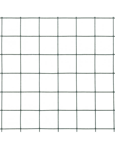 Recinzione in Rete per Pollaio in Acciaio e PVC 25x0,5 m Verde