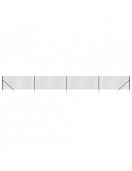 Recinzione Metallica con Picchetti Ancoraggio Verde 0,8x10 m