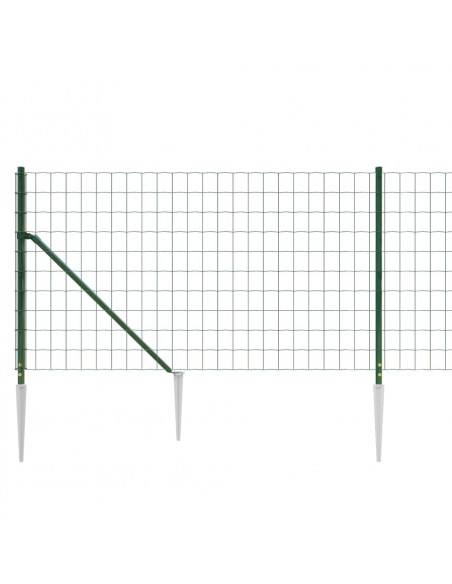 Recinzione Metallica con Picchetti Ancoraggio Verde 0,8x10 m