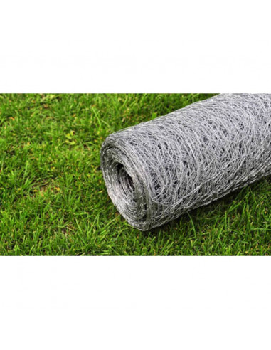 Recinzione in Rete per Pollaio Acciaio Zincato 25x1 m Argento