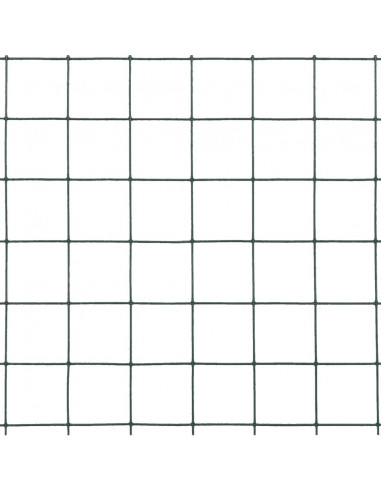 Recinzione in Rete per Pollaio in Acciaio e PVC 10x1,5 m Verde