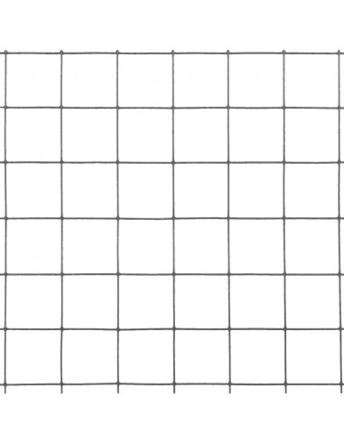 Recinzione in Rete per Pollaio in Acciaio e PVC 25x1,5 m Grigia