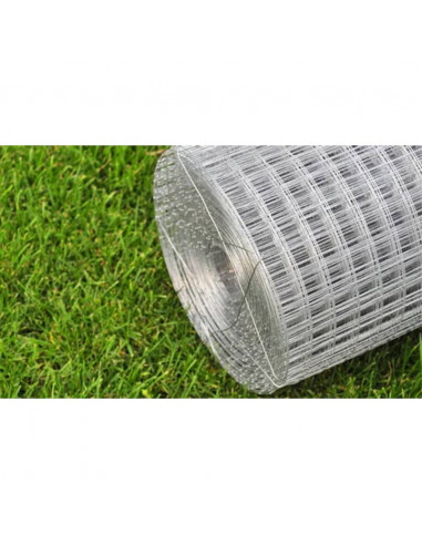Recinzione in Rete per Pollaio Acciaio Zincato 25x1 m Argento