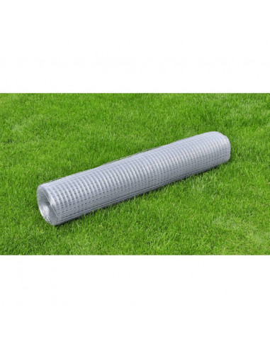 Recinzione in Rete per Pollaio Acciaio Zincato 25x1 m Argento