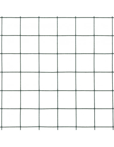 Recinzione in Rete per Pollaio in Acciaio e PVC 25x0,5 m Verde