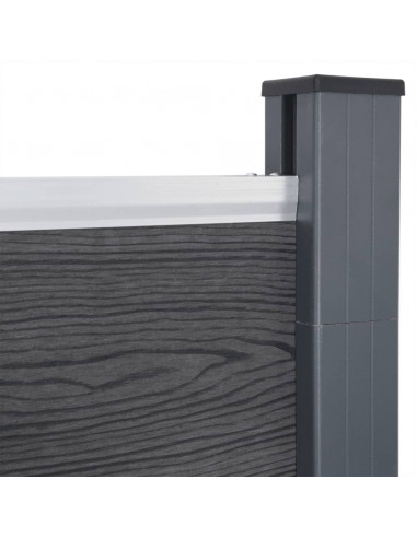 Set Pannello di Recinzione Grigio 353x186 cm in WPC
