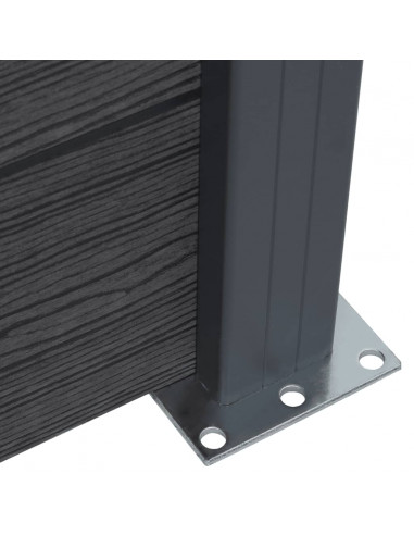 Set Pannello di Recinzione Grigio 353x186 cm in WPC