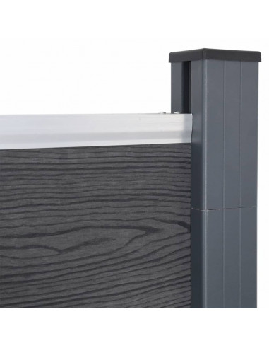 Set Pannello di Recinzione Grigio 699x186 cm in WPC