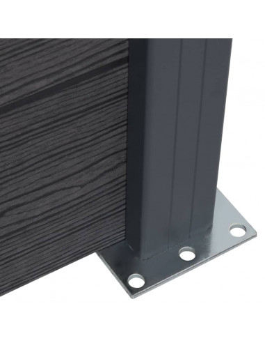 Set Pannello di Recinzione Grigio 526x186 cm in WPC