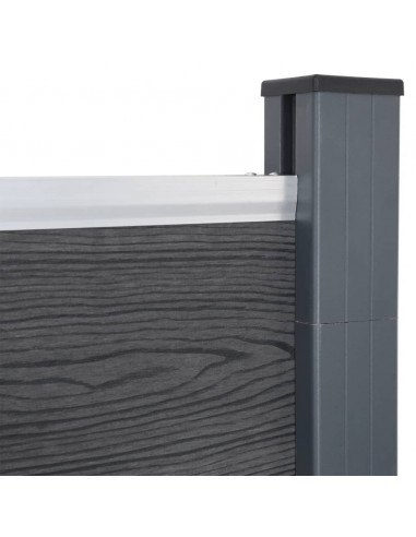 Set Pannello di Recinzione Grigio 872x186 cm in WPC