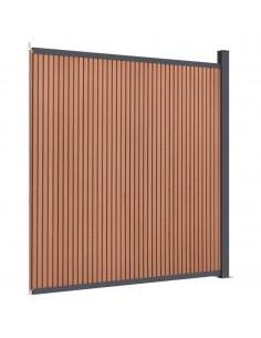 Pannello di Recinzione Marrone 173x186 cm in WPC
