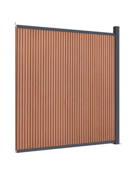 Pannello di Recinzione Marrone 173x186 cm in WPC